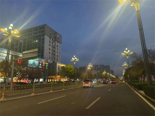 商河县城管局加大路灯维护力度，开启城市照明节能模式